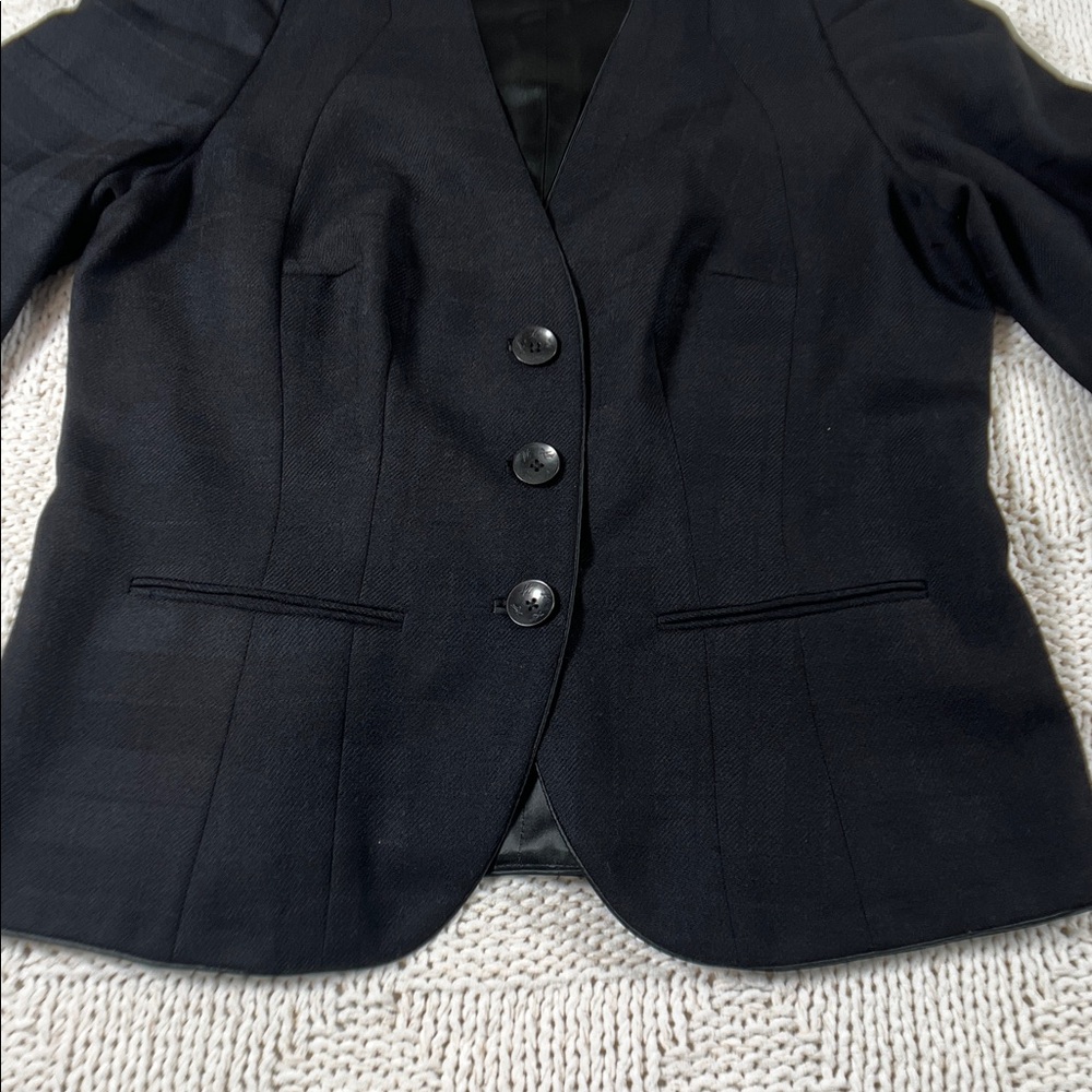 Kenneth Cole New York Plaid Collarless Blazer - Picture 3 of 14